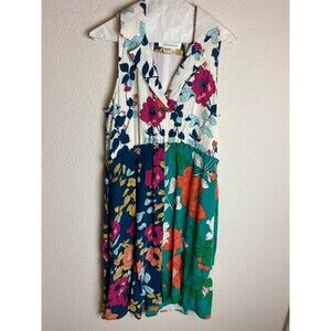 Anthropologie Womens Dinah Collared Halter Tunic Dress Multicolor Floral Size 0